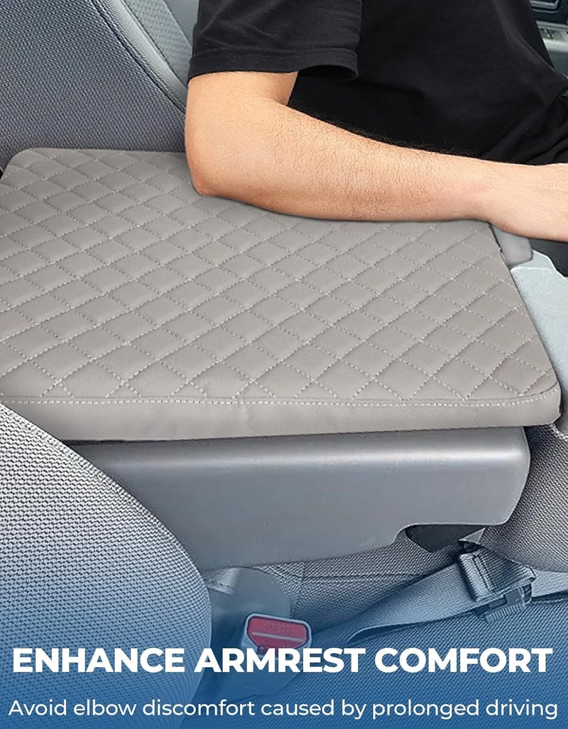 ISSYAUTO Center Console Cover for 2011-2016 Ford F250 F350 F450 Super Duty - Vegan Leather, Gray, Waterproof - Image 5