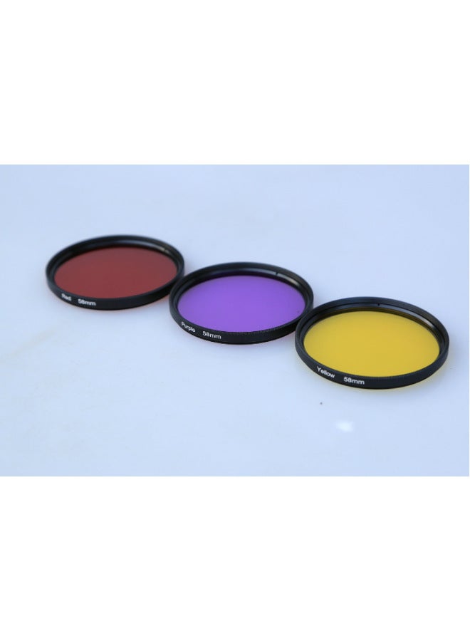High Definition UV Filter Single Reflex Camera Lens Pure Color Red Blue Purple Orange Polarized Photography Equipment Light Transmission-Color:52MM  - Image 4