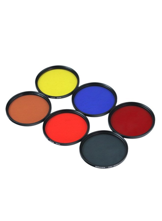 High Definition UV Filter Single Reflex Camera Lens Pure Color Red Blue Purple Orange Polarized Photography Equipment Light Transmission-Color:52MM  - Image 1