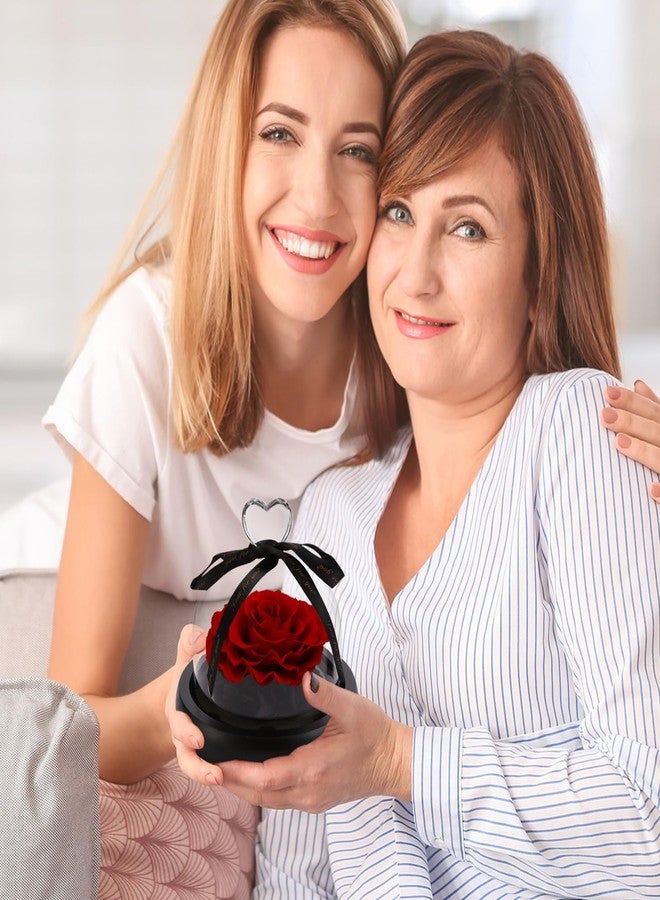 SW Forever Preserved Real Rose in Glass Dome - Eternal Heart Design, Rose Flower Birthday Gifts for Women, Valentine's Day, Mother's Day, Christmas, Anniversary - Unique Gift for Her, Wife, Mom - Image 2