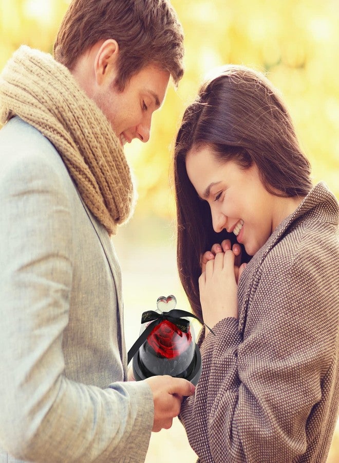 SW Forever Preserved Real Rose in Glass Dome - Eternal Heart Design, Rose Flower Birthday Gifts for Women, Valentine's Day, Mother's Day, Christmas, Anniversary - Unique Gift for Her, Wife, Mom - Image 3