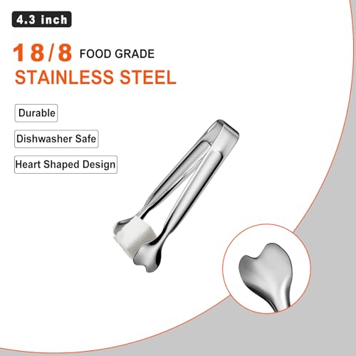 ANYTRP Mini Serving Tongs, Anytrp 18-Packs Stainless Steel Sugar Tongs, 4.3inch Ice Tongs Kitchen Appetizers Tongs for Coffee Bar, Tea Party, Desserts Party, Sugar and Ice Bucket - Image 3