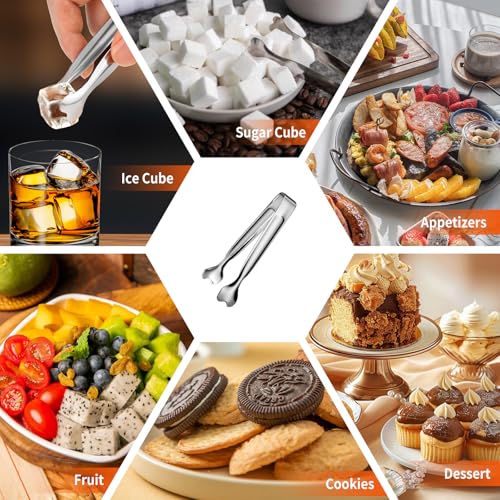 ANYTRP Mini Serving Tongs, Anytrp 18-Packs Stainless Steel Sugar Tongs, 4.3inch Ice Tongs Kitchen Appetizers Tongs for Coffee Bar, Tea Party, Desserts Party, Sugar and Ice Bucket - Image 5