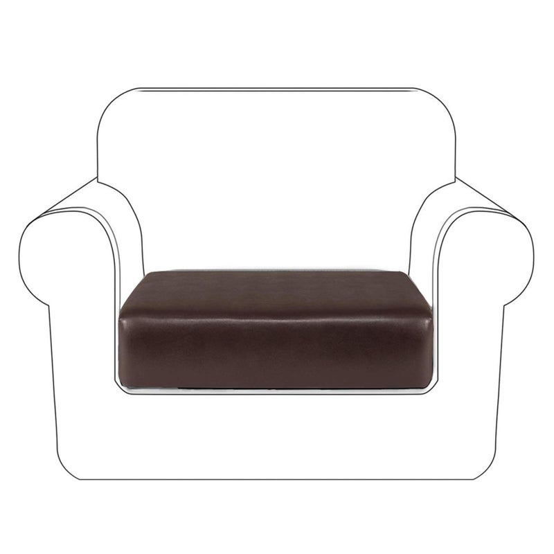 Faux Leather Couch Cushion Covers Waterproof Sofa Cushion Slipcovers Elastic RV Chair Seat Covers for Settee Seater PU Leather Sofa Slipcovers Replacement Living Room Chair Cushion Chocolate