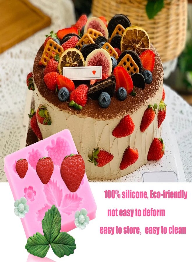 Zixiang Lemon Fondant Molds Strawberry Silicone Mold Summer Fruit Flower Candy Chocolate Mold Lemon Slices Resin Mold For Cake Decorating Cupcake Topper Gum Paste Polymer Clay Set Of 4 - Image 5