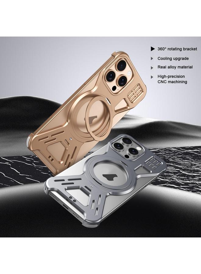 اس-توب جراب لهاتف iPhone 15 Pro Armor 360 Holder بدون إطار من سبائك MagSafe - Image 2