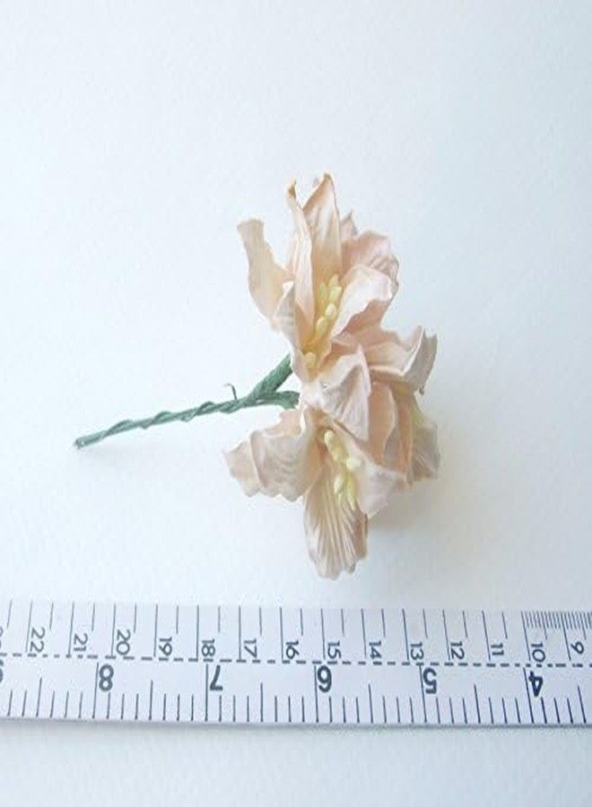 ICRAFY 25 pcs. Assorted Pastel Lily Paper Flower Made from Mulberry Paper Flower Artificial Craft Scrapbook Wedding Supply Accessory DIY, Pastel Color, Size 3" - Image 5