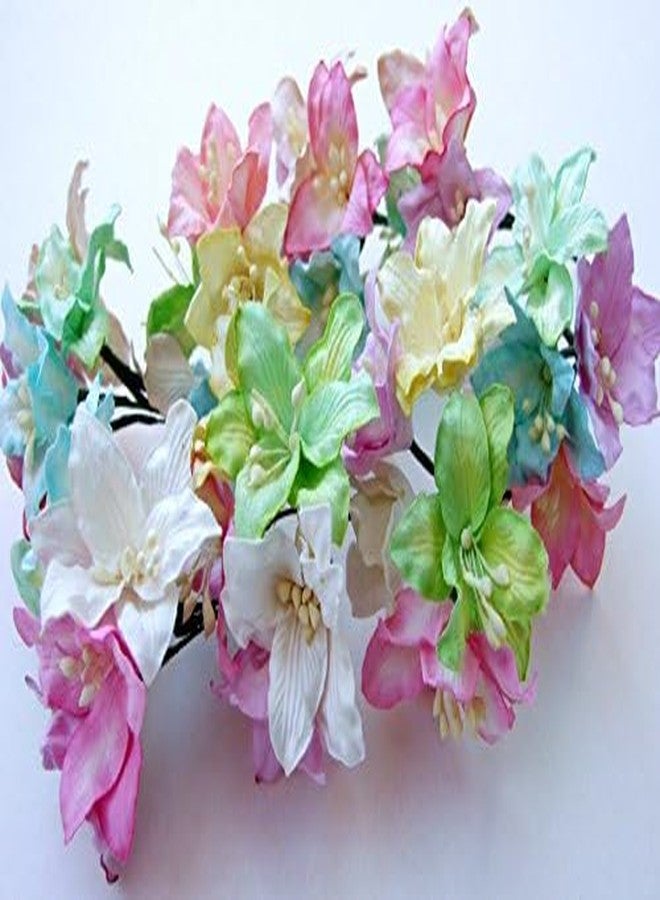 ICRAFY 25 pcs. Assorted Pastel Lily Paper Flower Made from Mulberry Paper Flower Artificial Craft Scrapbook Wedding Supply Accessory DIY, Pastel Color, Size 3" - Image 3