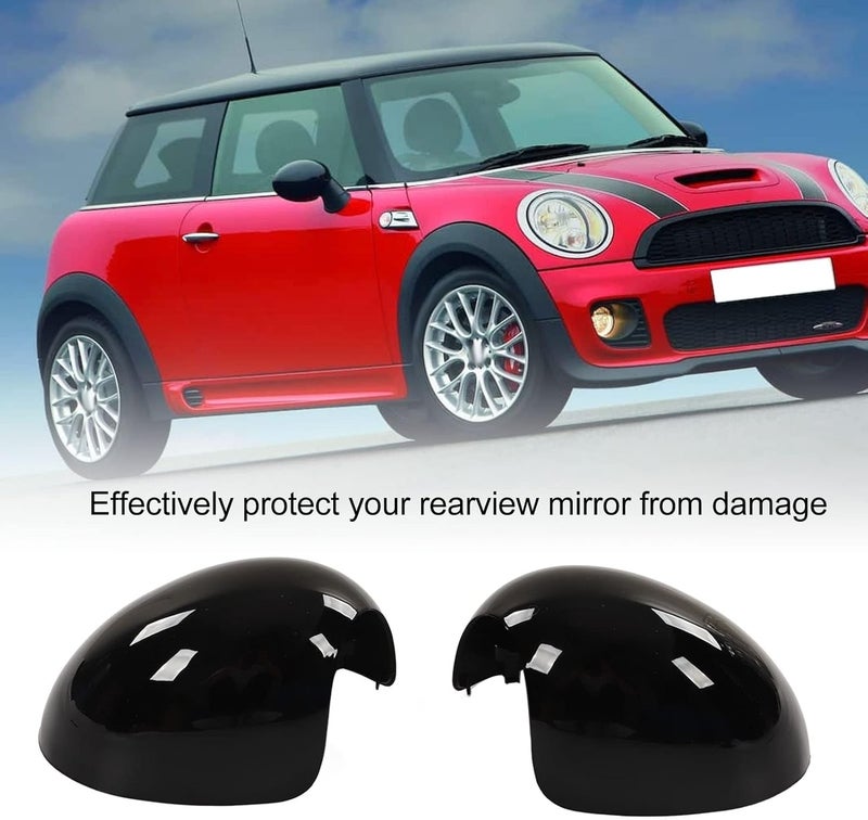 Akozon Glossy Black Side Rearview Mirror Cap Replacement for Mini Cooper Models - Image 4