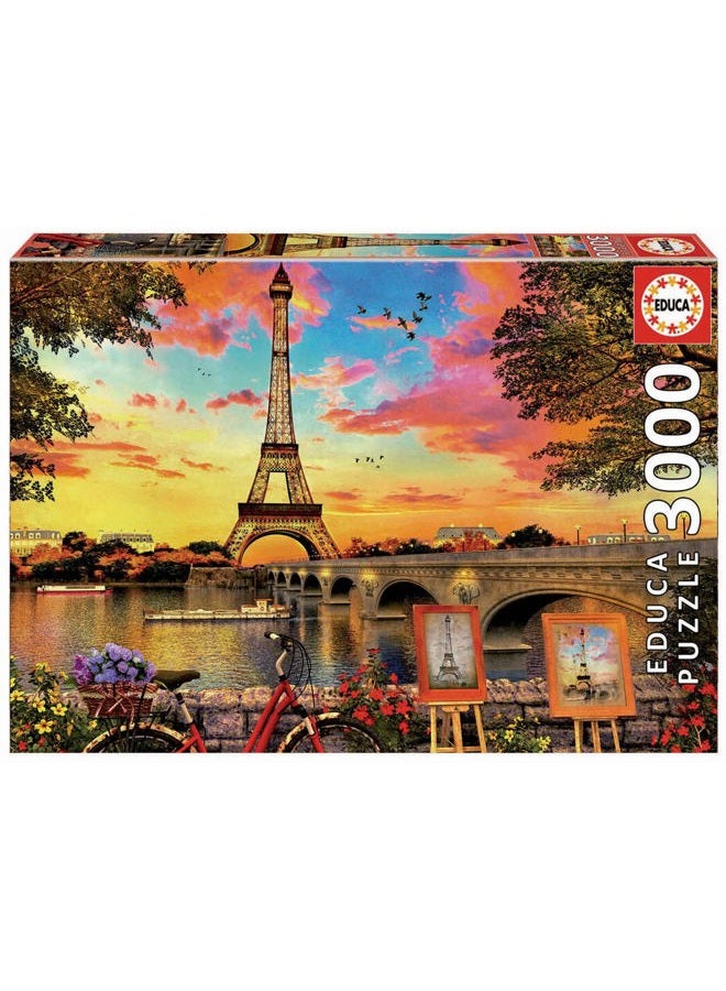 EDUCA Sonnenuntergang Educa - Sunset in Paris 3000 Jigsaw Puzzle (17675) - Image 1
