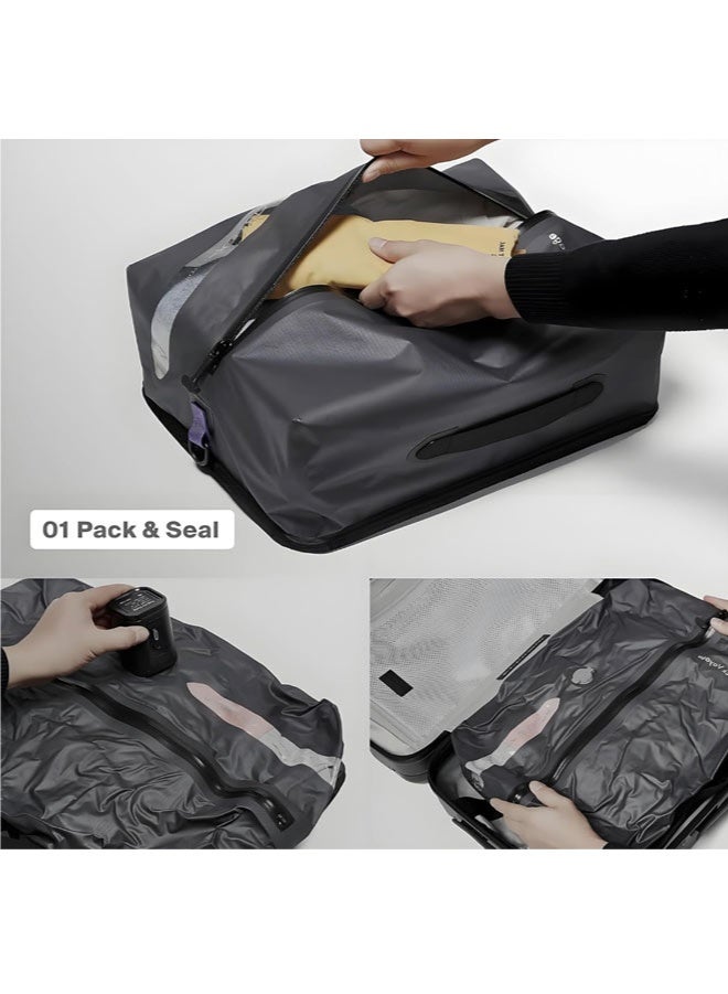 Vacuum Bags for Travel with Wireless Vacuum Pump, 17L Saver Vacuum Bags for Travel Lightweight & Durable, IP67 Reusable Vacuum Compression Bags for Suitcases and Backpack, Luggage, Moving(2PC+Pump) - Image 5