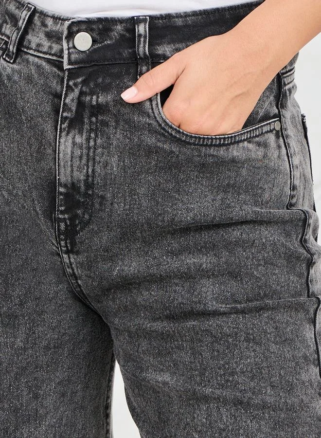 ستايلي Styli Side Cut and Sew Panel Straight Fit Jeans