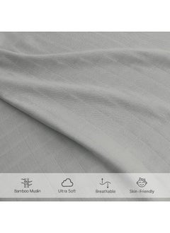 Biloban Biloban Muslin Crib Sheets for Boys and Girls 2 Pack, Ultra Soft Muslin Fitted Baby Crib Sheet for Standard Crib Mattress & Toddler Bed Mattress, Grey & White  - Image 4