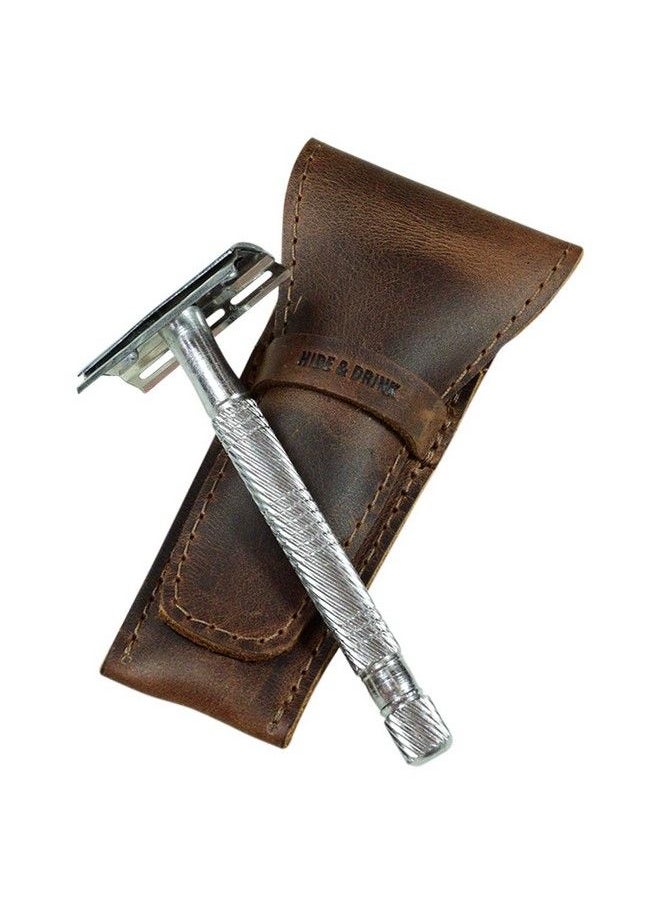 Hide & Drink - Leather Safety Razor Case Shaving Accessories Personal Care Essentials Handmade Includes 101 Year Warranty (Bourbon Brown) - Image 1
