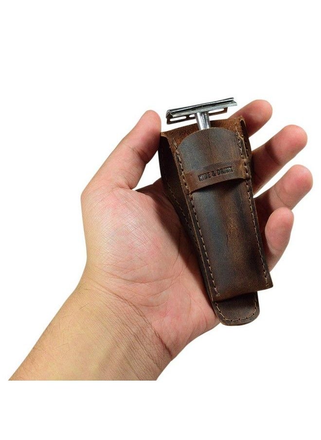Hide & Drink - Leather Safety Razor Case Shaving Accessories Personal Care Essentials Handmade Includes 101 Year Warranty (Bourbon Brown) - Image 1