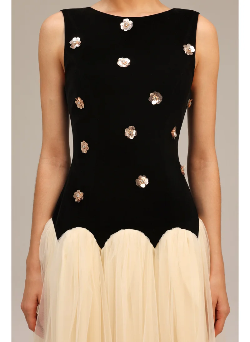 Bella Barnett  Roto Sleeveless Sequin Flowers Maxi Dress for Women | Best Price UAE