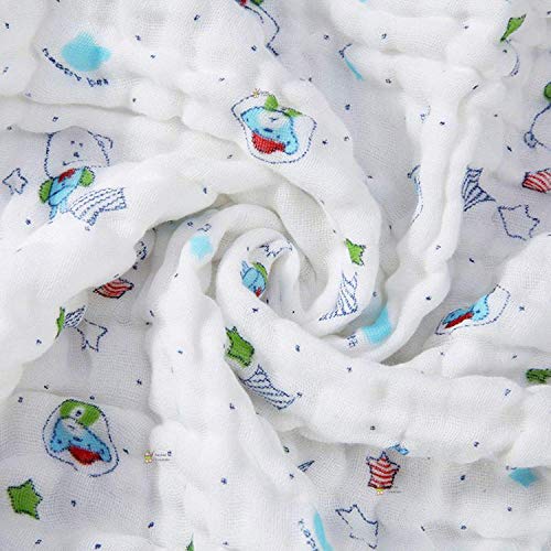 MOM'S HOME Baby Super Absorbent Muslin 6 Layer wash Towel- 60X120 CM - (0-3 Years)- Designer Printed - Any1 Design - Image 3