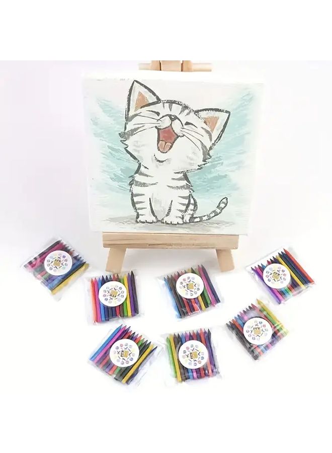 12 Pcs 1 12 Scale Dollhouse Watercolor Boxes And Crayons Realistic Painting Kits - Image 4