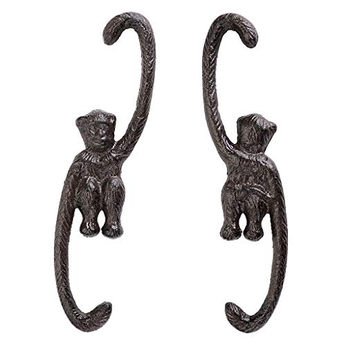 OwnMy Set of 4 Heavy Duty Cast Iron S Monkey Hooks - 8 Inch Decorative Metal Hanging Hooks S Shaped Hanging Brackets for Garden, Indoor Outdoor Home Decor - Image 3