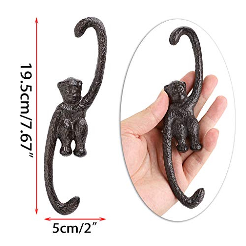 OwnMy Set of 4 Heavy Duty Cast Iron S Monkey Hooks - 8 Inch Decorative Metal Hanging Hooks S Shaped Hanging Brackets for Garden, Indoor Outdoor Home Decor - Image 2