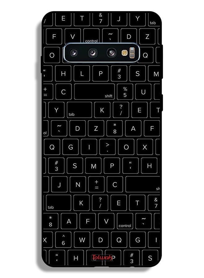 Tolwak Samsung Galaxy S10 Plus Protective Case Cover Random Keyboard Keys Pattern - Image 2