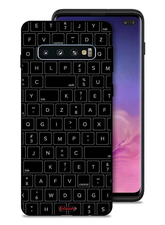 Tolwak Samsung Galaxy S10 Plus Protective Case Cover Random Keyboard Keys Pattern - Image 1