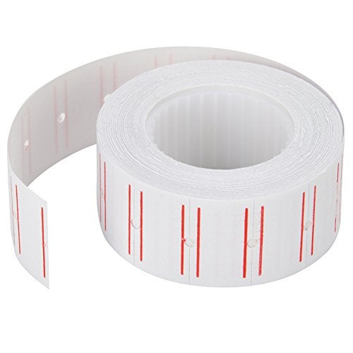 MFLABEL 12 Rolls 7200 White Price Gun Labels for Mx-5500 - with Double Red Line Visibility, Refill Ink Roll & Disposable Gloves for Easy Loading - Image 2