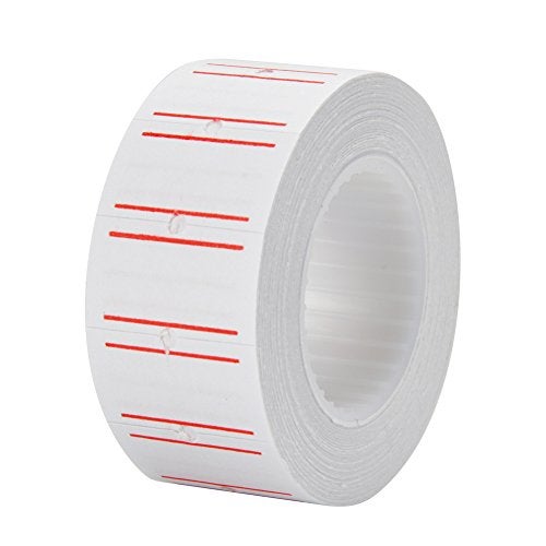 MFLABEL 12 Rolls 7200 White Price Gun Labels for Mx-5500 - with Double Red Line Visibility, Refill Ink Roll & Disposable Gloves for Easy Loading - Image 3