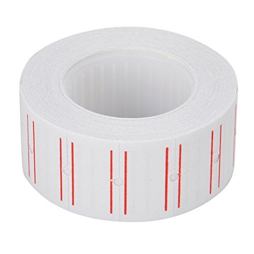 MFLABEL 12 Rolls 7200 White Price Gun Labels for Mx-5500 - with Double Red Line Visibility, Refill Ink Roll & Disposable Gloves for Easy Loading - Image 4