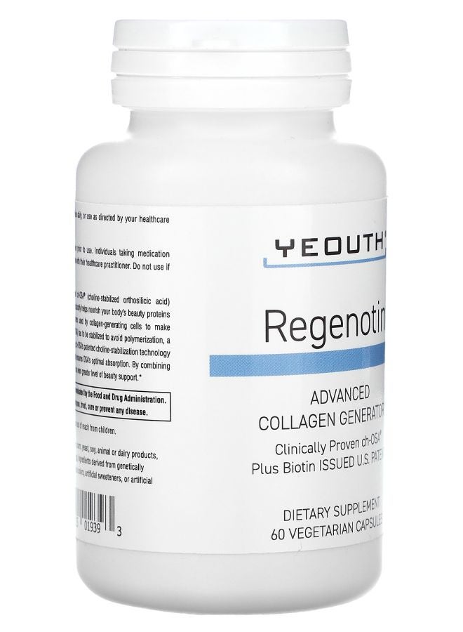 Yeouth Regenotin Advanced Collagen Generator 60 Vegetarian Capsules - Image 2