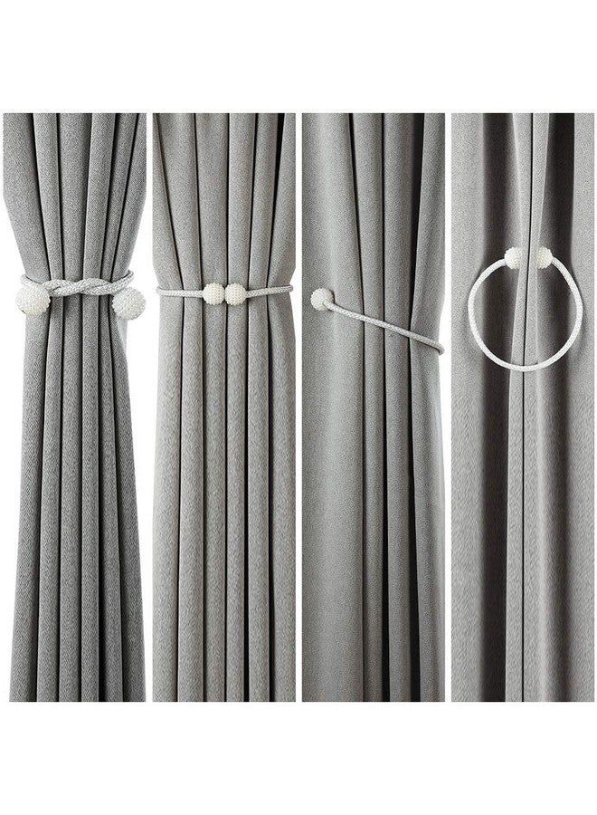 Home-Cloud رباط ستائر مغناطيسي HomeCloud - حبل زخرفي لربط الستائر بلون رمادي (1 زوج 2 قطعة) - Image 3