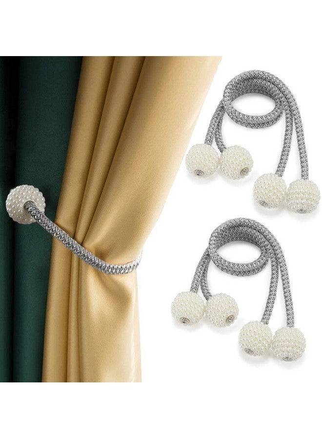 Home-Cloud رباط ستائر مغناطيسي HomeCloud - حبل زخرفي لربط الستائر بلون رمادي (1 زوج 2 قطعة) - Image 5