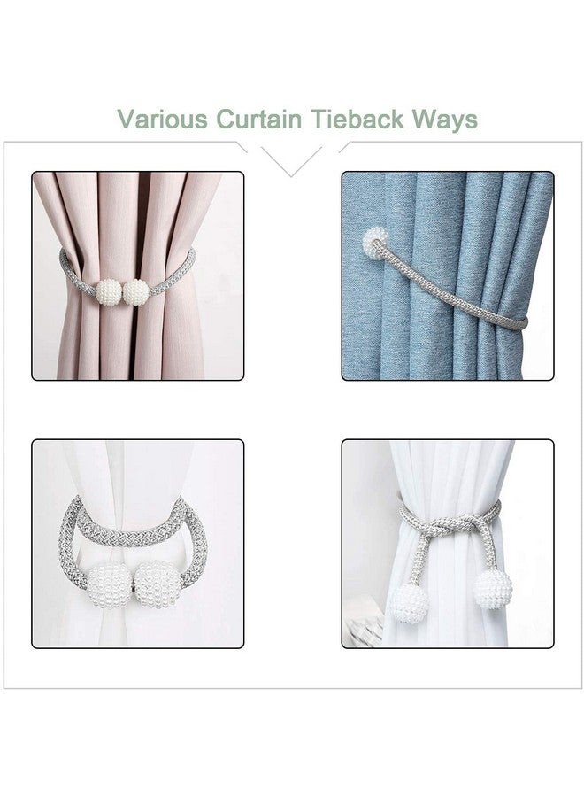 Home-Cloud رباط ستائر مغناطيسي HomeCloud - حبل زخرفي لربط الستائر بلون رمادي (1 زوج 2 قطعة) - Image 4