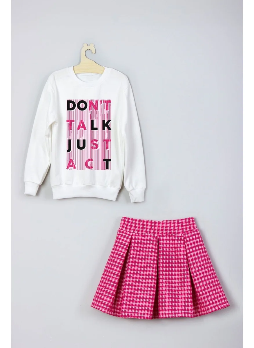 Ada Bebek Çocuk Ada Baby Kids New Season Don't Talk Just Act Skirt Sweat Suit