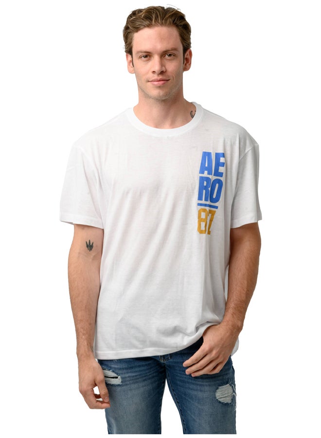 Aeropostale تي شيرت مزين بشعار AERO المتراكم - Image 1