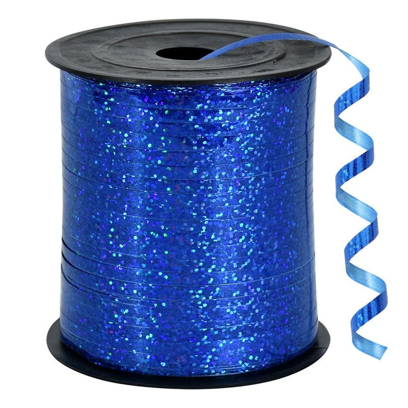 BEISHIDA 500 Yards Blue Crimped Curling Ribbon Balloon String Shiny Metallic Ribbon Roll for Gift Wrapping for Birthday Party Festival Art Craft Decor Florist Flowers Decoration