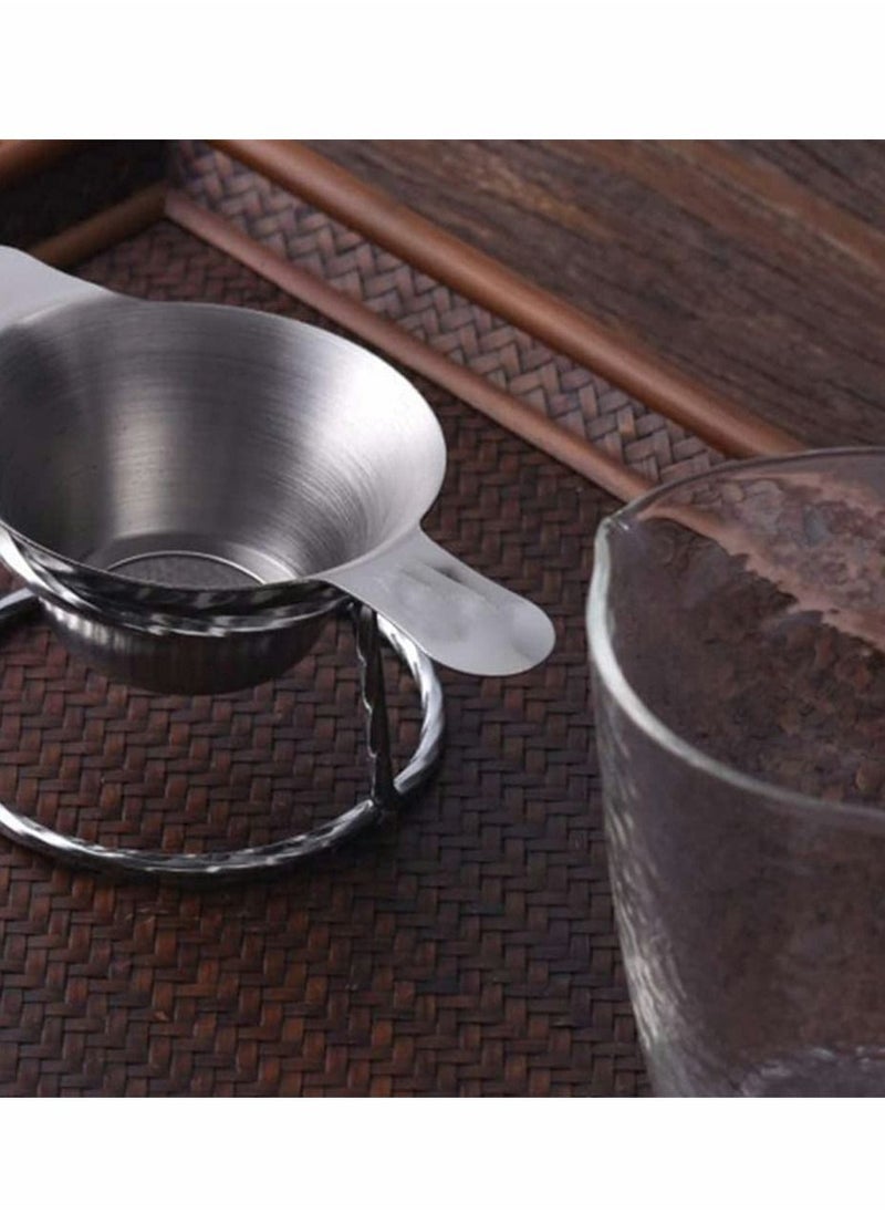 SYOSI - Tea Filter, Stainless Steel Tea Infuser Mesh Strainer with Double Handles Coffee Tea Fine Mesh Strainer Tea Funnel Leaf Filter Tea Leaf Strainer for Teapots, Mugs, Cups, Large Size, 2 Pcs - Image 1