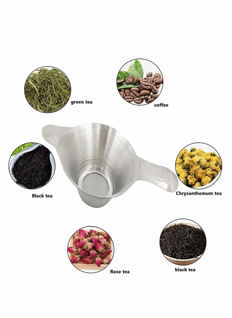 SYOSI - Tea Filter, Stainless Steel Tea Infuser Mesh Strainer with Double Handles Coffee Tea Fine Mesh Strainer Tea Funnel Leaf Filter Tea Leaf Strainer for Teapots, Mugs, Cups, Large Size, 2 Pcs - Image 1