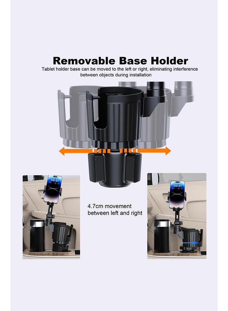 2 in 1 Phone Mount for Car Cup Holder with Adjustable Base, Universal Phone Holders for Car Cupholder, No Shaking 360° Flexible Neck Phone Mount for All 4-7” Smartphones, Cup Holder for Most Bottles - Image 5