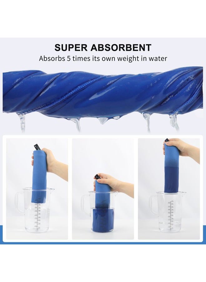 Rainleaf (Blue, Small (40 x 80 cm)) - Microfiber Towel . Perfect Sports & Travel & Beach Towel. Fast Drying - Super Absorbent - Ultra Compact. Suitable for Camping, Gym, Beach, Swimming, Backpack... - Image 4