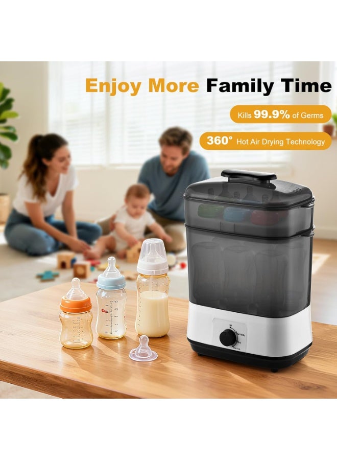 M.A&F's Bottle Sterilizer and Dryer, Electric Steam Baby Bottle Sterilizer, 3 IN 1 Sanitizer for Baby Feeding Bottles and Pacifiers, Baby Bottles Washer, Cleaning Machine for Feeding Pump Parts - Image 2