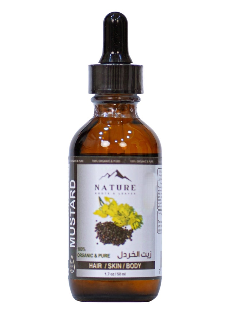 Nature Mustard Oil – 100% Pure & Cold-Pressed – Natural Hair & Scalp Oil for Growth and Strength – Massage & Skin Moisturizer with Omega Fatty Acids – 50ml - Image 1
