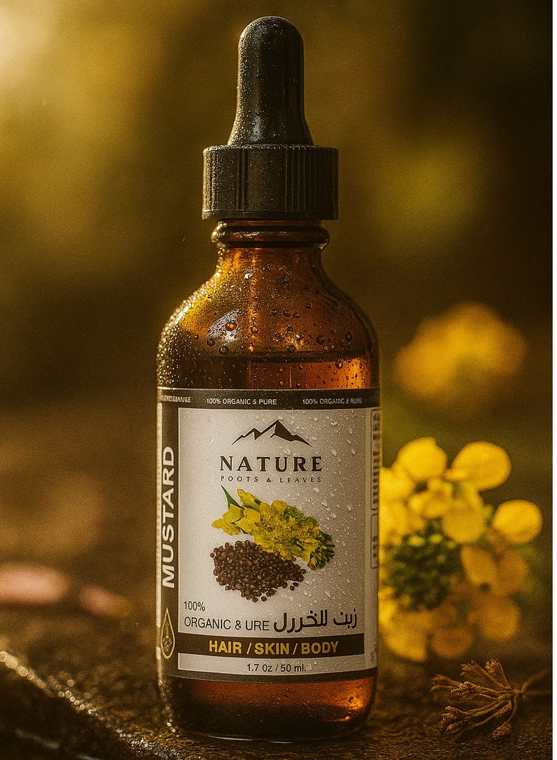 Nature Mustard Oil – 100% Pure & Cold-Pressed – Natural Hair & Scalp Oil for Growth and Strength – Massage & Skin Moisturizer with Omega Fatty Acids – 50ml - Image 2