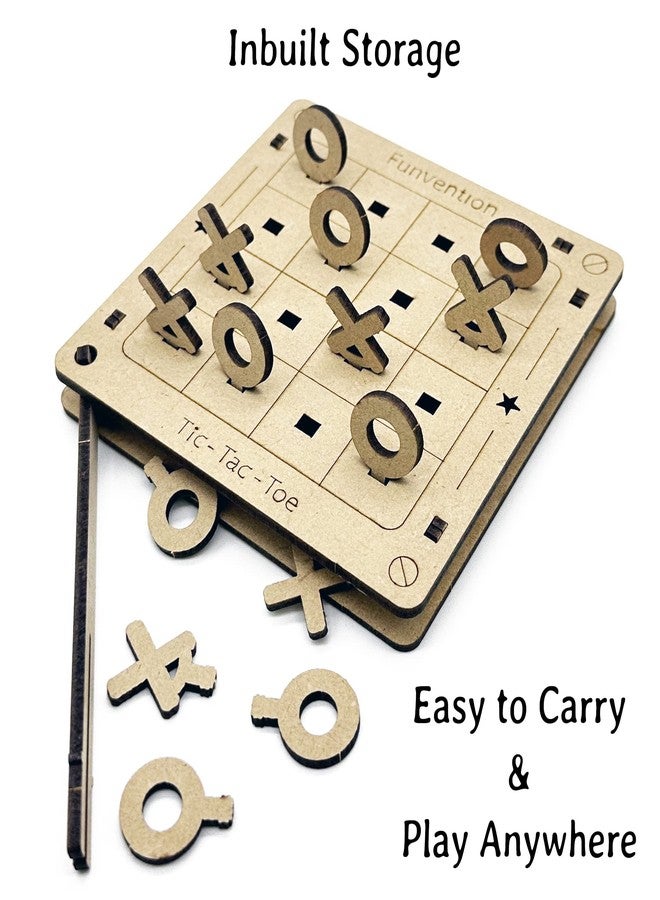 Funvention- for Little Scientist in Every Kid Funvention DIY Tic-Tac-Toe Pocket Travel Game for Kids 4+ Ys, Fun Learning Educational Board Game, Best Birthday Return Gifts - Image 3
