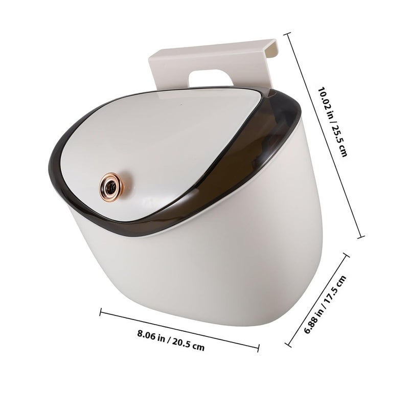 VICASKY Wall-Mounted Hanging Trash Can with Lid, Small Kitchen Garbage Bin, Under Sink Compost Wastebasket for Home and Office Use - Image 2