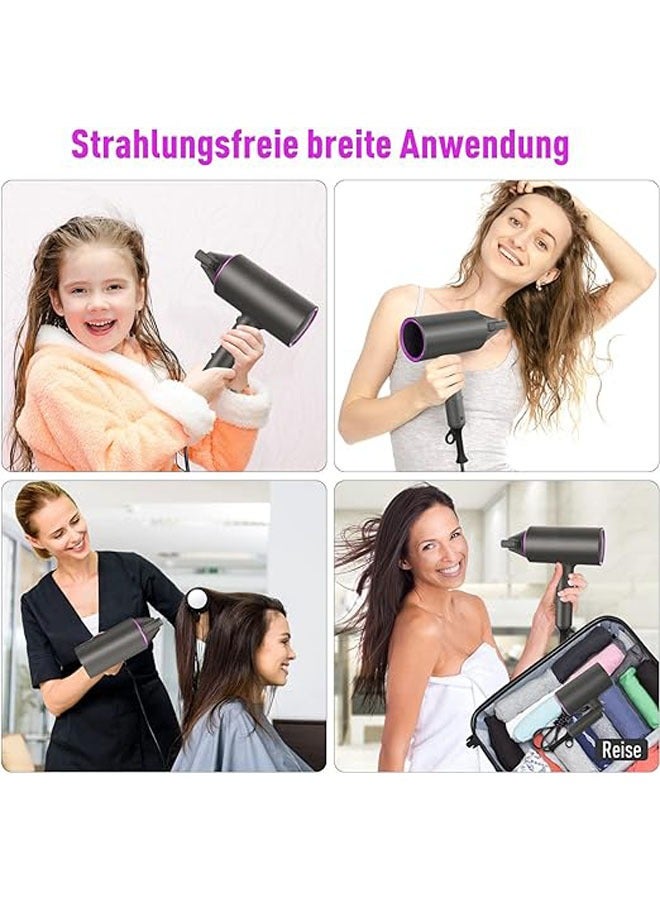 general Hair dryer with ion care technology, with diffuser and styling nozzle, three temperatures and wind speeds, small and quiet, perfect for travel and family - Image 5