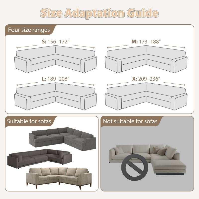 ROFASVCO Sectional Couch Covers L Shape Sofa Cover 1-Piece Stretch Corner Couch Covers Non Slip Washable Sofa Slipcovers Soft Fleece Furniture Protector for Dogs Pet (X-Large, Gray) - Image 4