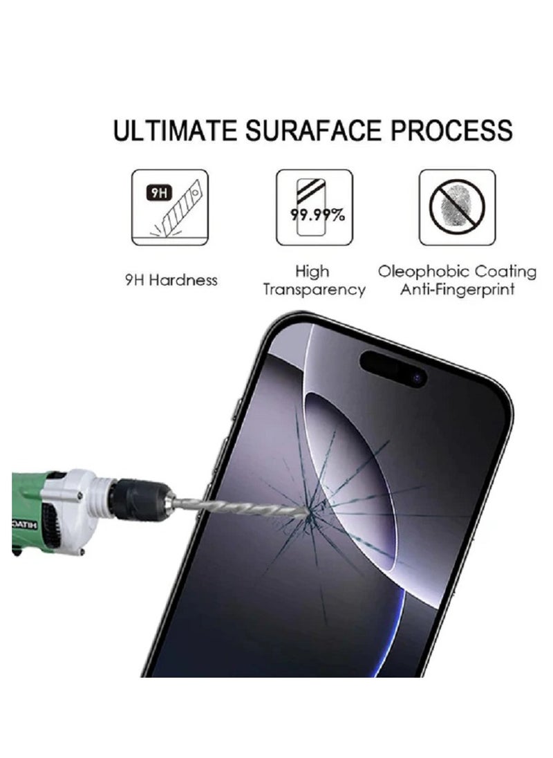 IPhone 16 Pro 9H Deer ESD Anti Static Tempered Glass Screen Protector With Back Frame