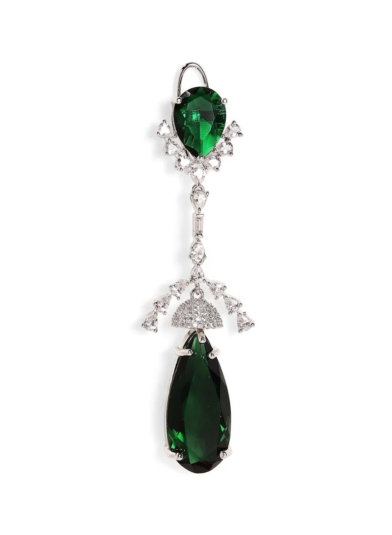 Priyaasi Stone Studded Teardrop Shaped Drop Earrings