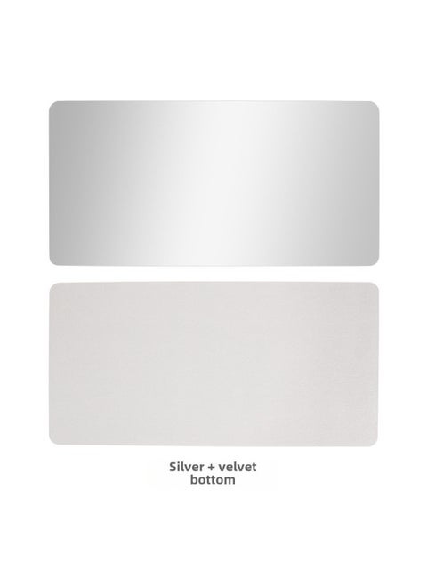 Extra Large Anti-slip Leather Mouse Pad Computer Keyboard Office Desk Writing Coffee Table Pattern Printed Logo-Color:23cm * 19cm (no Car Stitching)-Pattern:Silver + Velvet Bottom Sewing